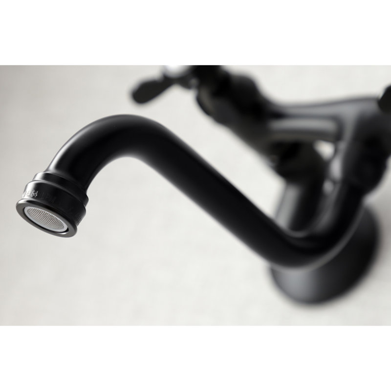 Robinet de salle de bain mural 2 trous Kingston Brass Essex, Noir mat