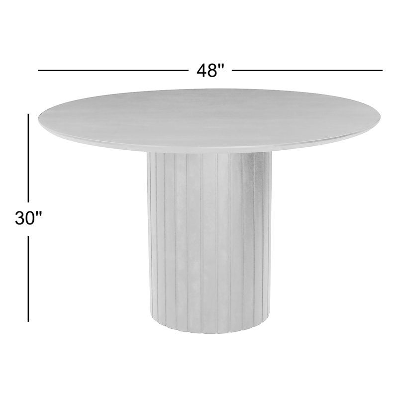 Povera Round Solid Wood Dining Table, Black