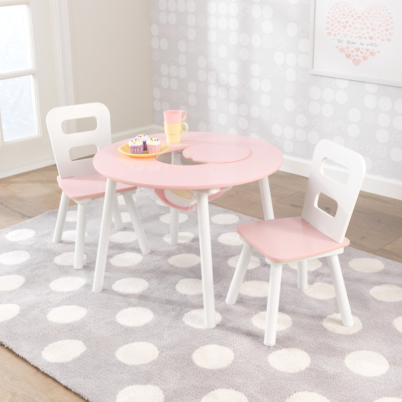 Children's 3 Piece Table and Chair Set, Pink