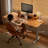Black Rectangular Hight adjustable Solid wood Desks-178863085