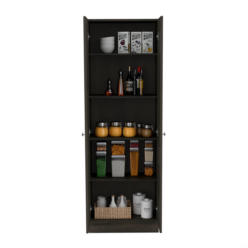 Armoire de rangement Pipestone, cinq tablettes, Noir