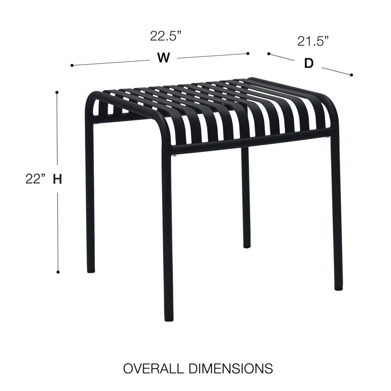 Winchester Outdoor Patio Side Table, Black, Black