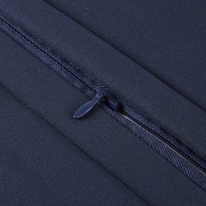 4 édredons très grand bleu marine - 2022 Fabrication améliorée pour la longévité du produit avec fermetures à glissière cachées sur les taies décoratives en chenille et revers uni avec lustre gracieux 1 édredon, 2 taies décoratives, jupe de lit avancée