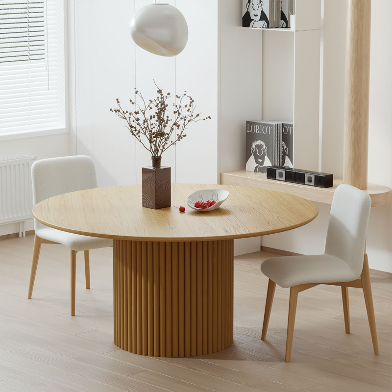 3 - Piece Pedestal Dining Set, Brown, 3