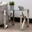 Sofa Side Table for Living Room Furniture, End Table with Clear Glass Top, Bedside Table