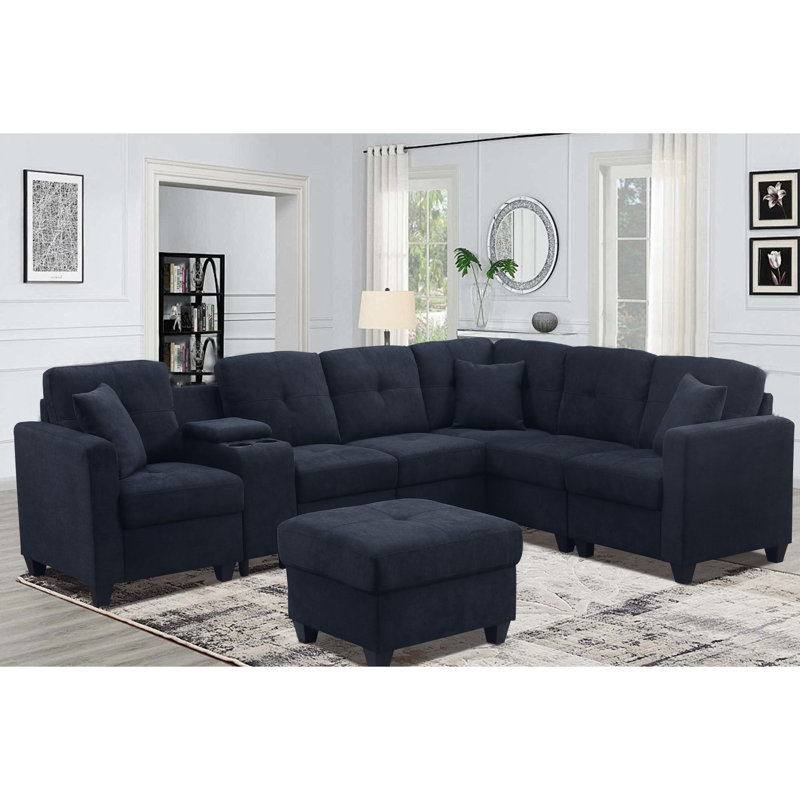 Canapé-lit modulaire rembourré à 3 places avec rangement, lin beige, rembourrage en mousse, coussins de dossier amovibles, canapé-lit format pour lits d'une longueur de 81,29 po de largeur, 54,48 de profondeur et 34,12 po