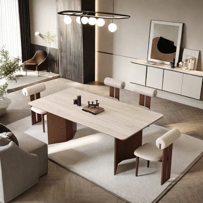 Simple home vintage dining table and chair