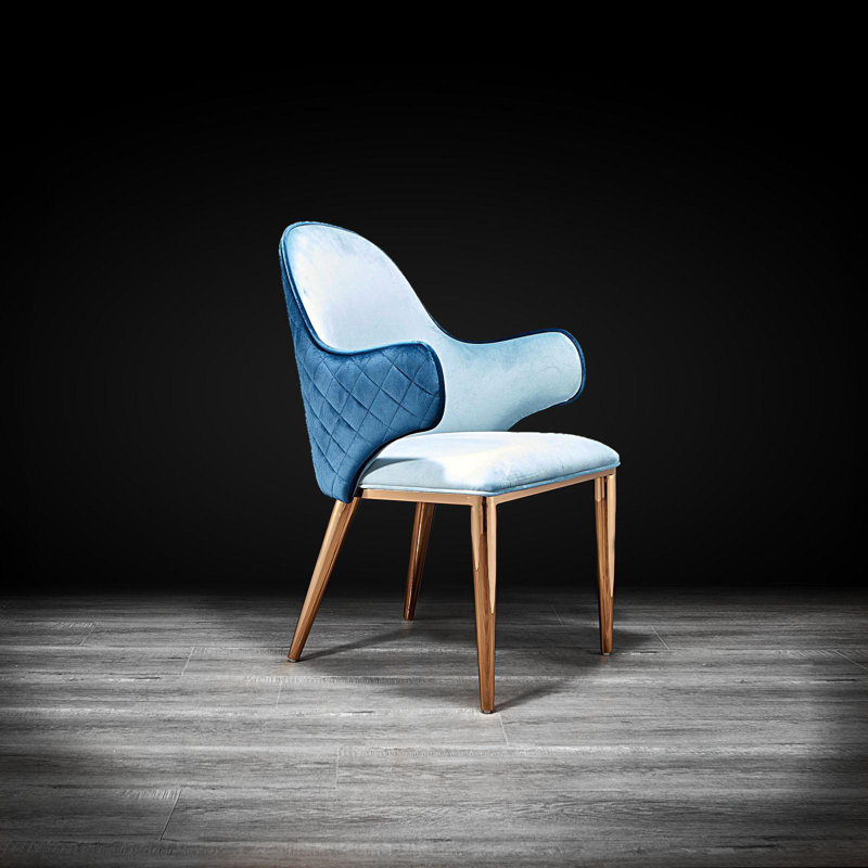 Chaise de salle à manger rose doré | Bleu, Bleu