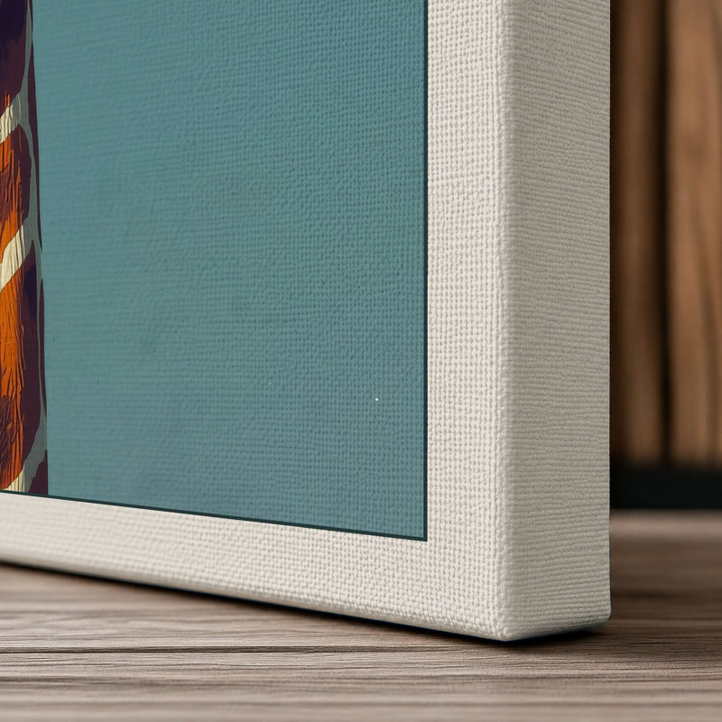 Forward Giraffe Modern - Wrapped Canvas, 18x12 - 45.7 x 30.5 cm, Cream Border