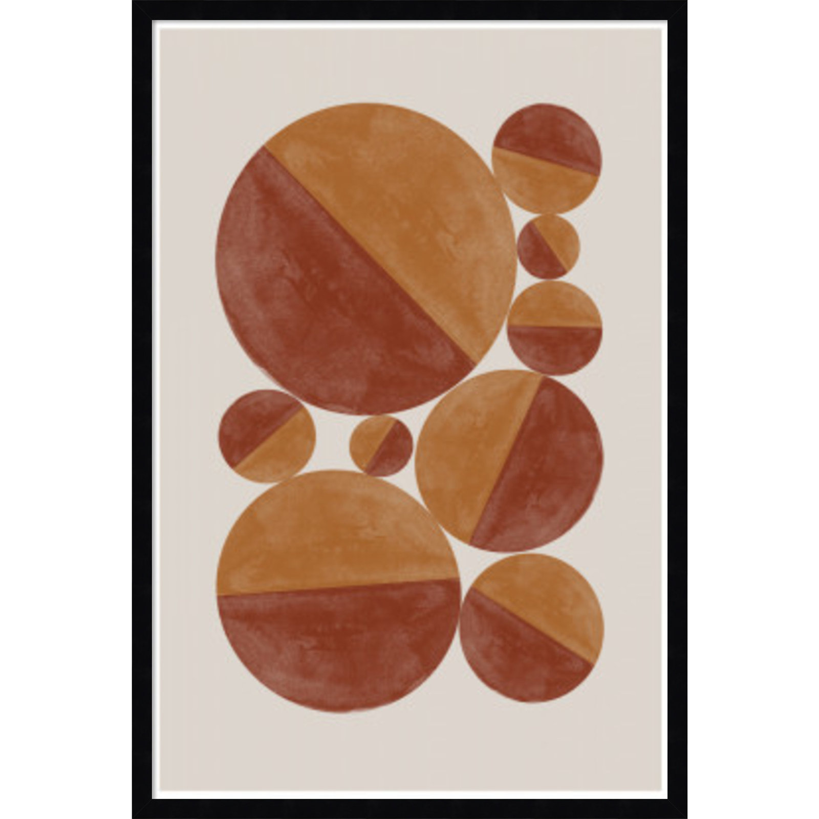 Paley "Burnt Orange Bols" Print, Black, 33" H x 23" W