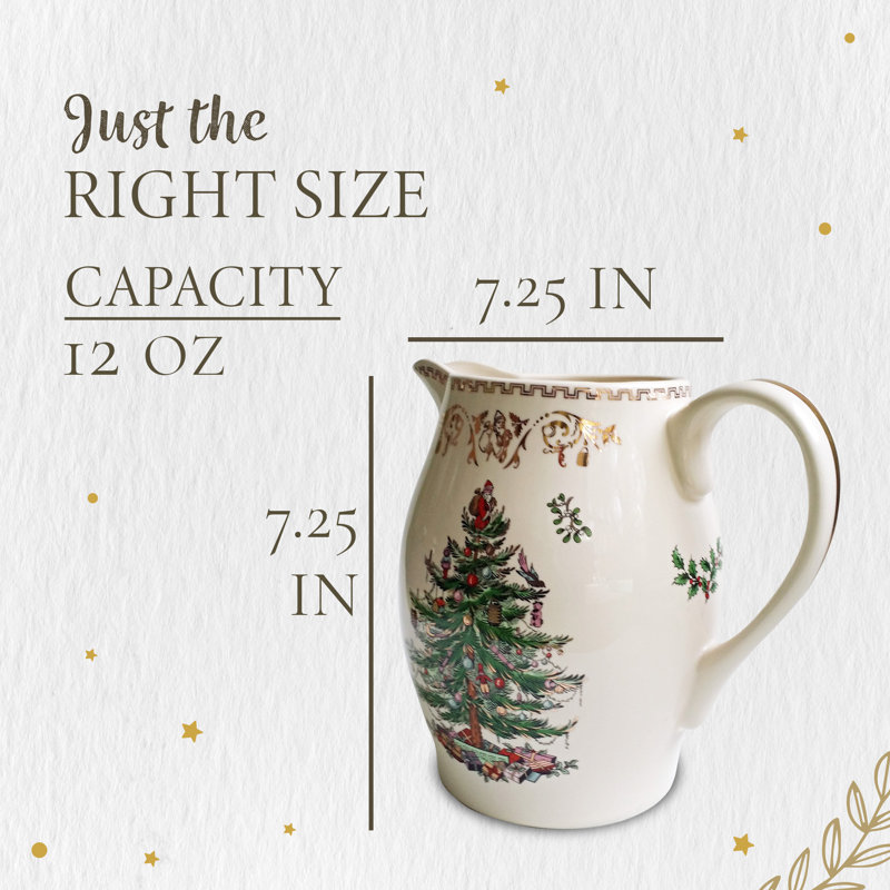 Spode - arbre de Noël doré - pichet doré - 57,5 oz - blanc doré