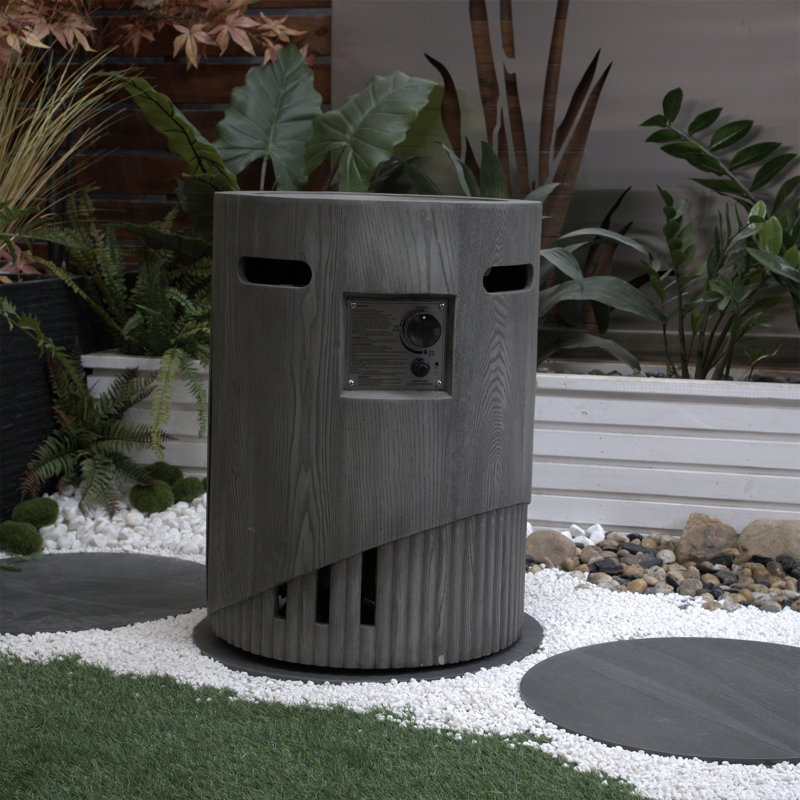 Valentino 32,000 BTU Outdoor Propane Fireplace, Antique Dark Grey