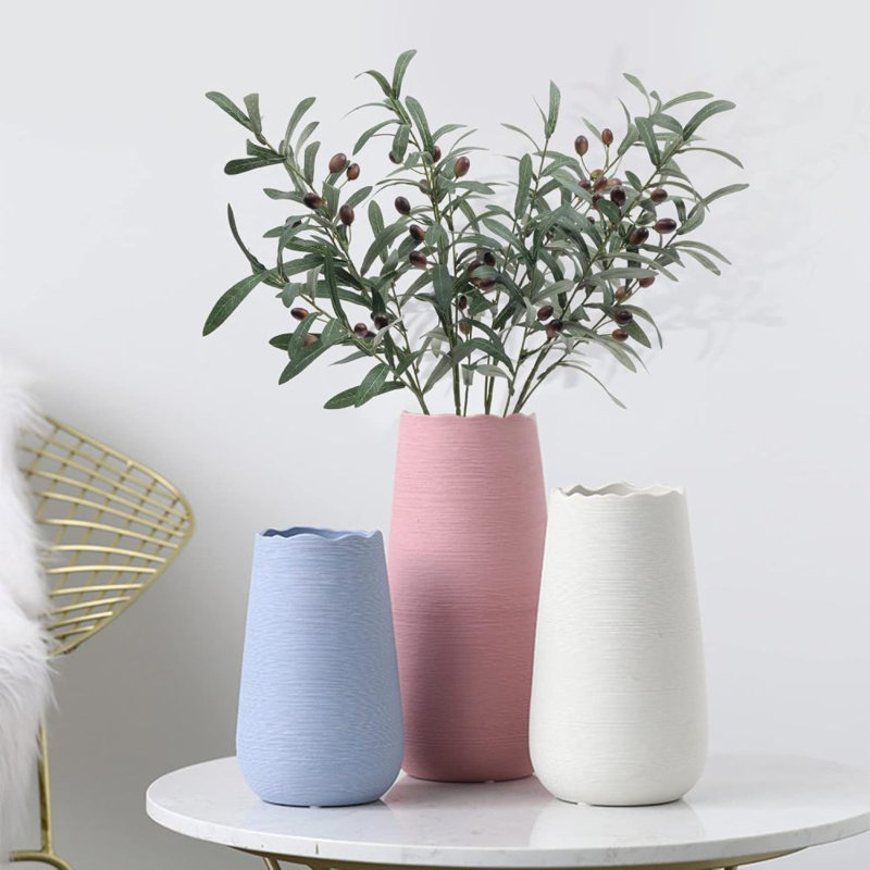 6 PCS fausses branches d'olivier pour vases de 39 po de long et longues tiges de verdure Faux olivier branches de feuilles d'olivier artificielles avec des olives Faux plante pour décoration de verdure de mariage