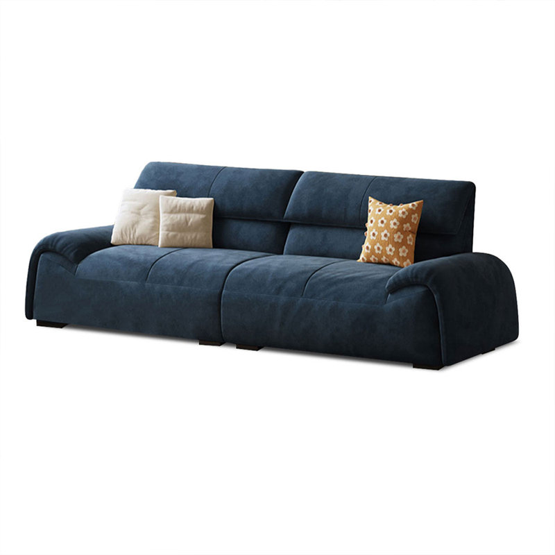 Canapé modulaire en velours, 31.5" H x 85.83" W x 36.22" D, Bleu très foncé