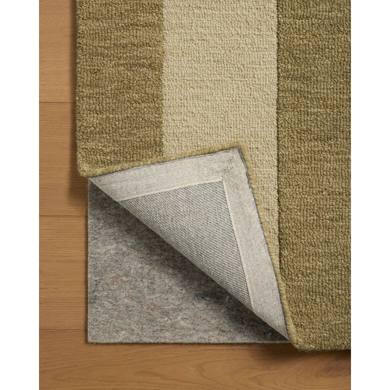 Tapis olive clair / avoine Leanne Ford x Loloi Craven, Carré 1 pi 6 po