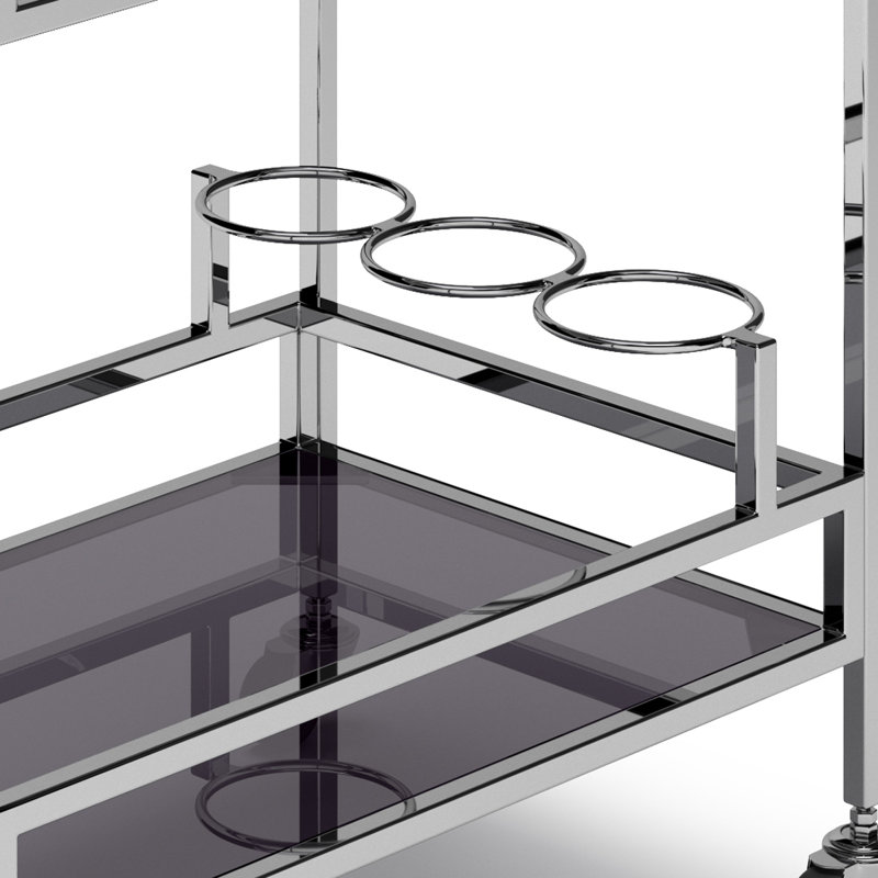 Watts 26 inch Bar Cart in Chrome