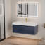 Meuble-lavabo flottant noir 48 po avec plateau en marbre blanc et deux tiroirs à fermeture en douceur-1362413024