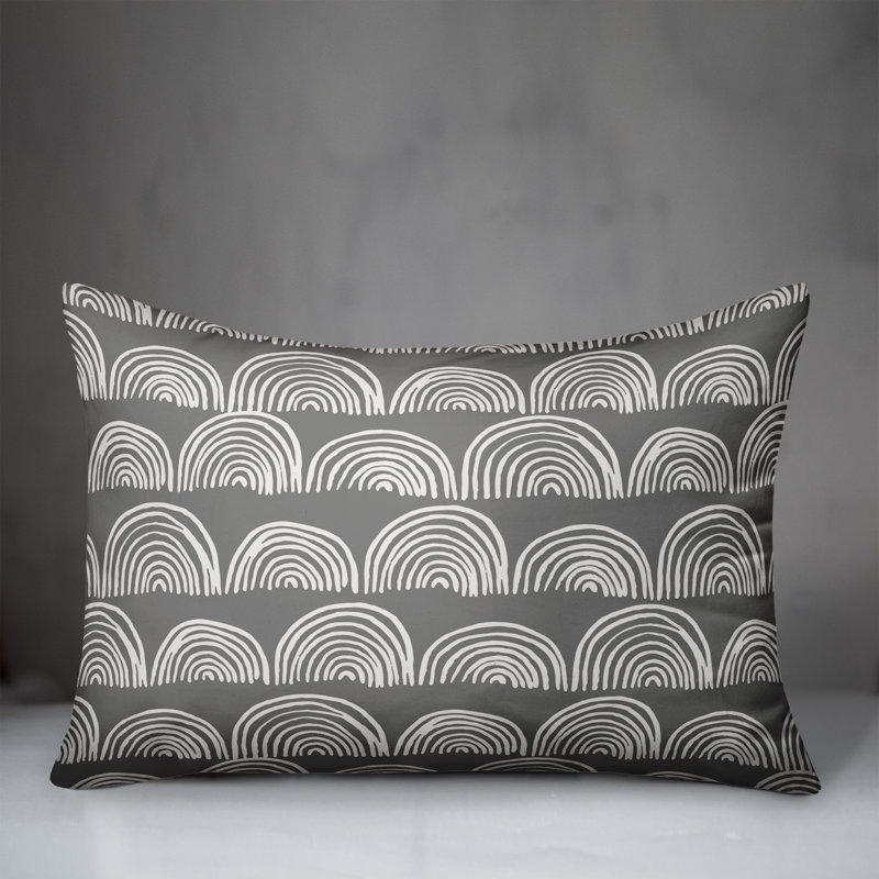 Housse et insert de coussin rectangulaire semi-circulaire pour l'extérieur 19, gris