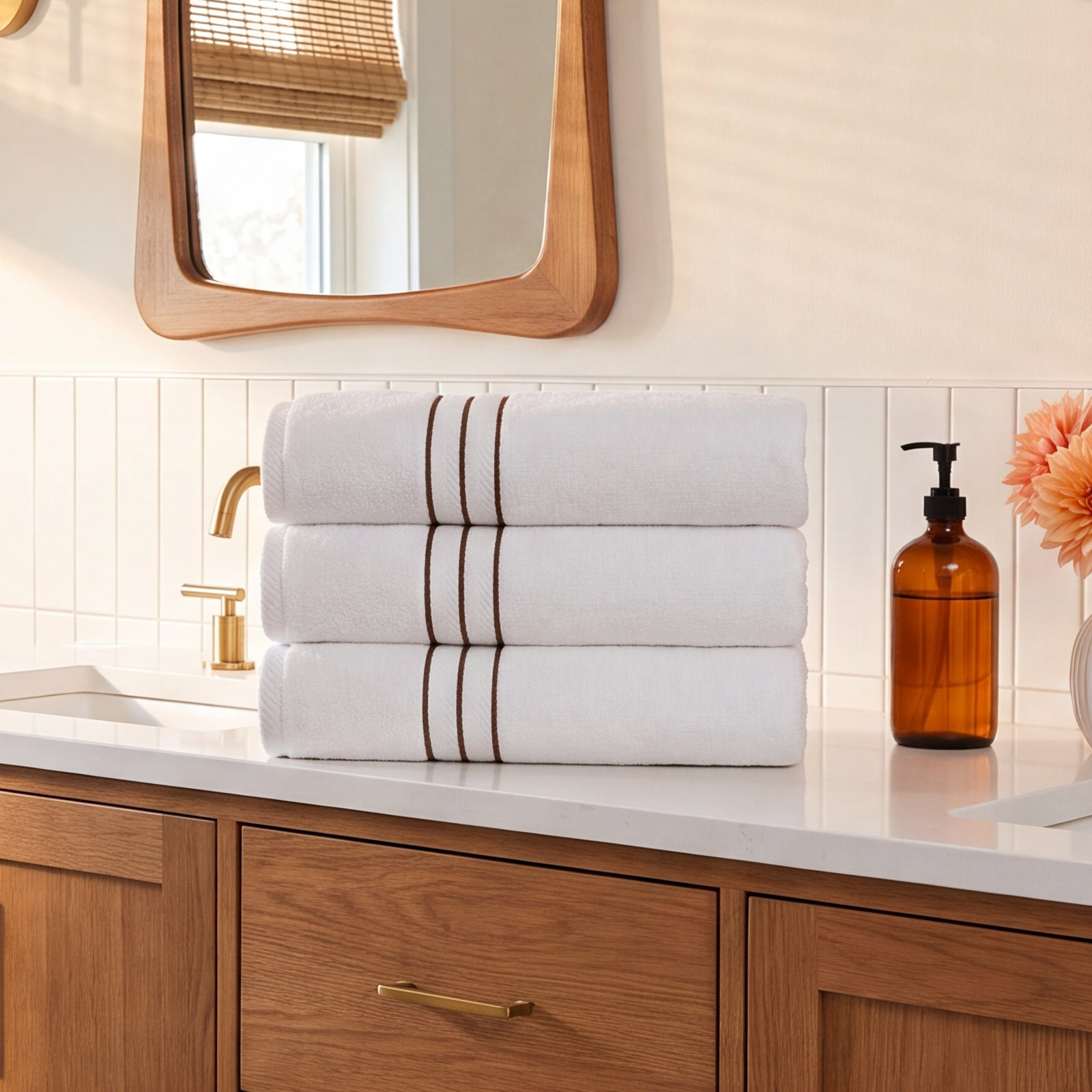 Josann 4-Piece Turkish Cotton Bath Towel Set, Latte