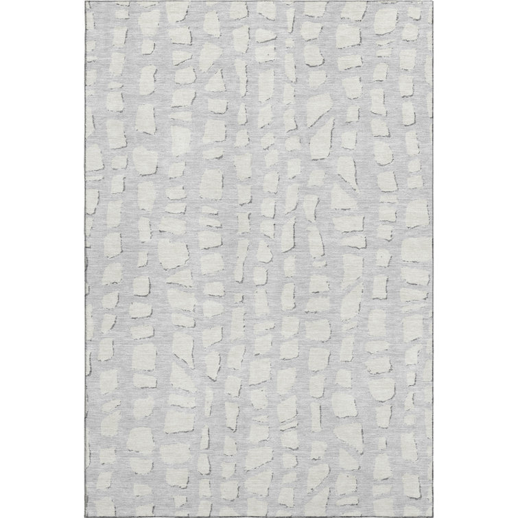 Premium Machine Washable Prisco Silver Rug