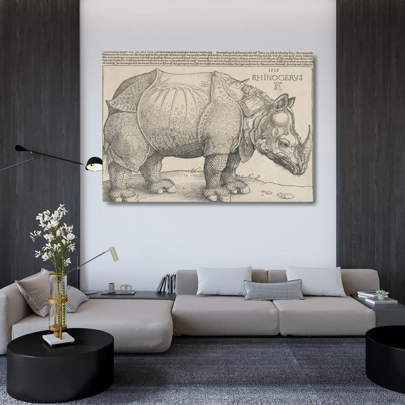 Rhinocéros, H 17 po x l 24 po