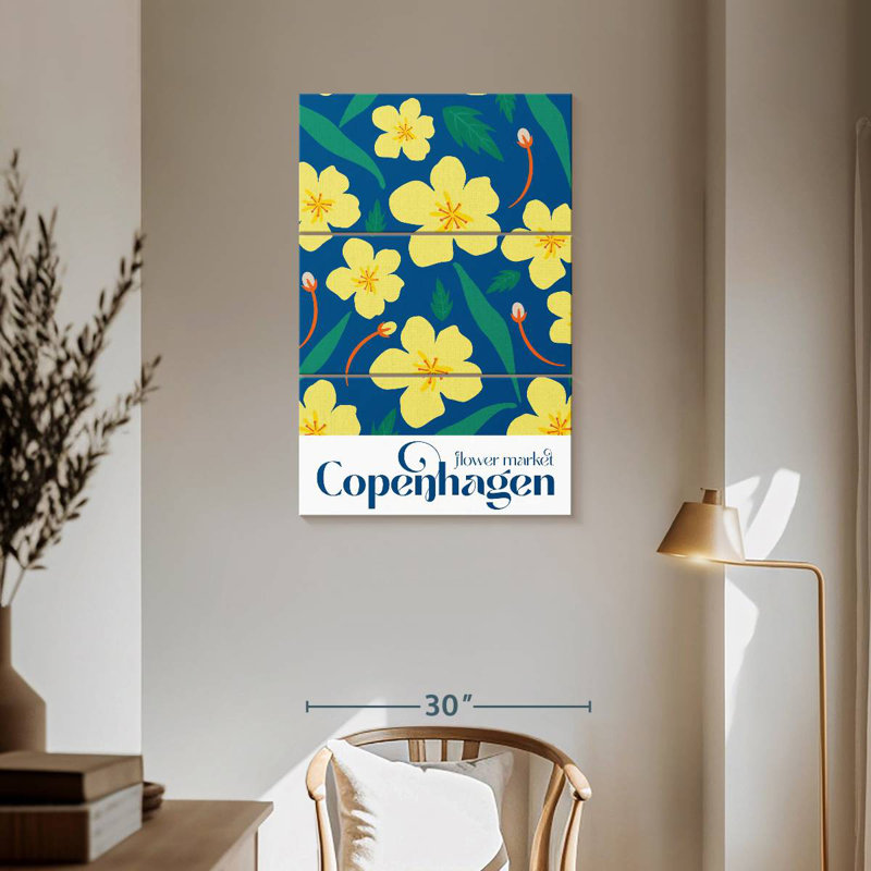 Affiche du marché aux fleurs Harnek Copenhagen, H 57 po x l 36 po