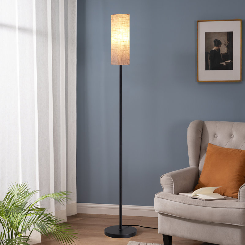 Lampe sur pied traditionnelle 65 po avec télécommande et ampoule incluse Osblek, Noir, noir, noir, noir