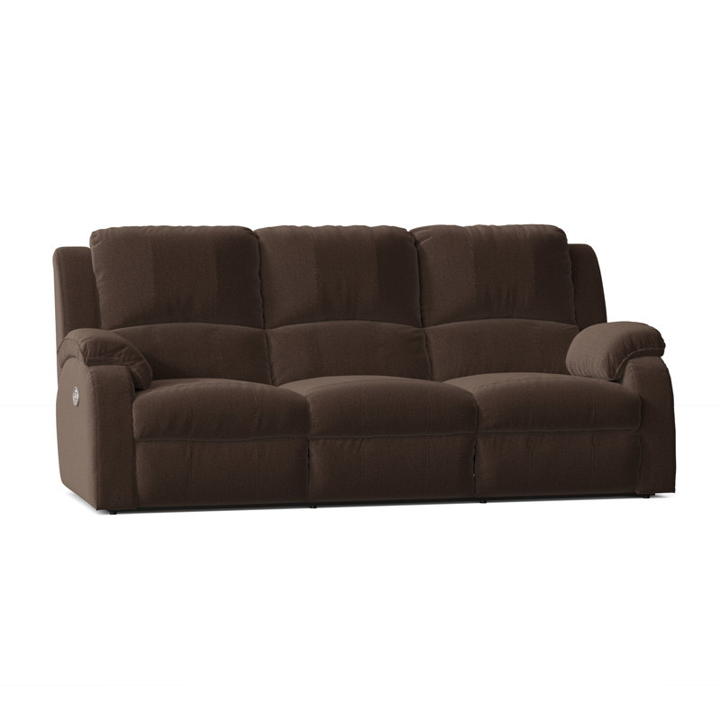 Cagney 89'' Upholstered Power Reclining Sofa, Cyber Space Mocha Polyester