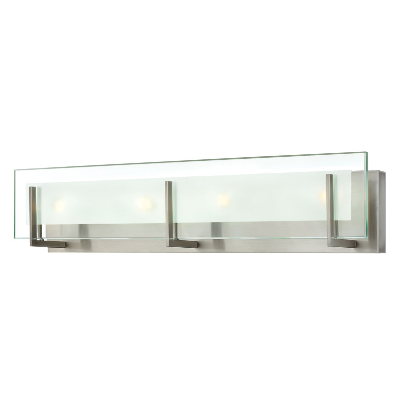 Latitude Sleek Outdoor 4-Light Bath Vanity in Brushed Nickel
