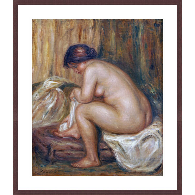 «After the Bath» par Pierre-Auguste Renoir, impression giclée encadrée, H 38,66 po x l 33,5 po