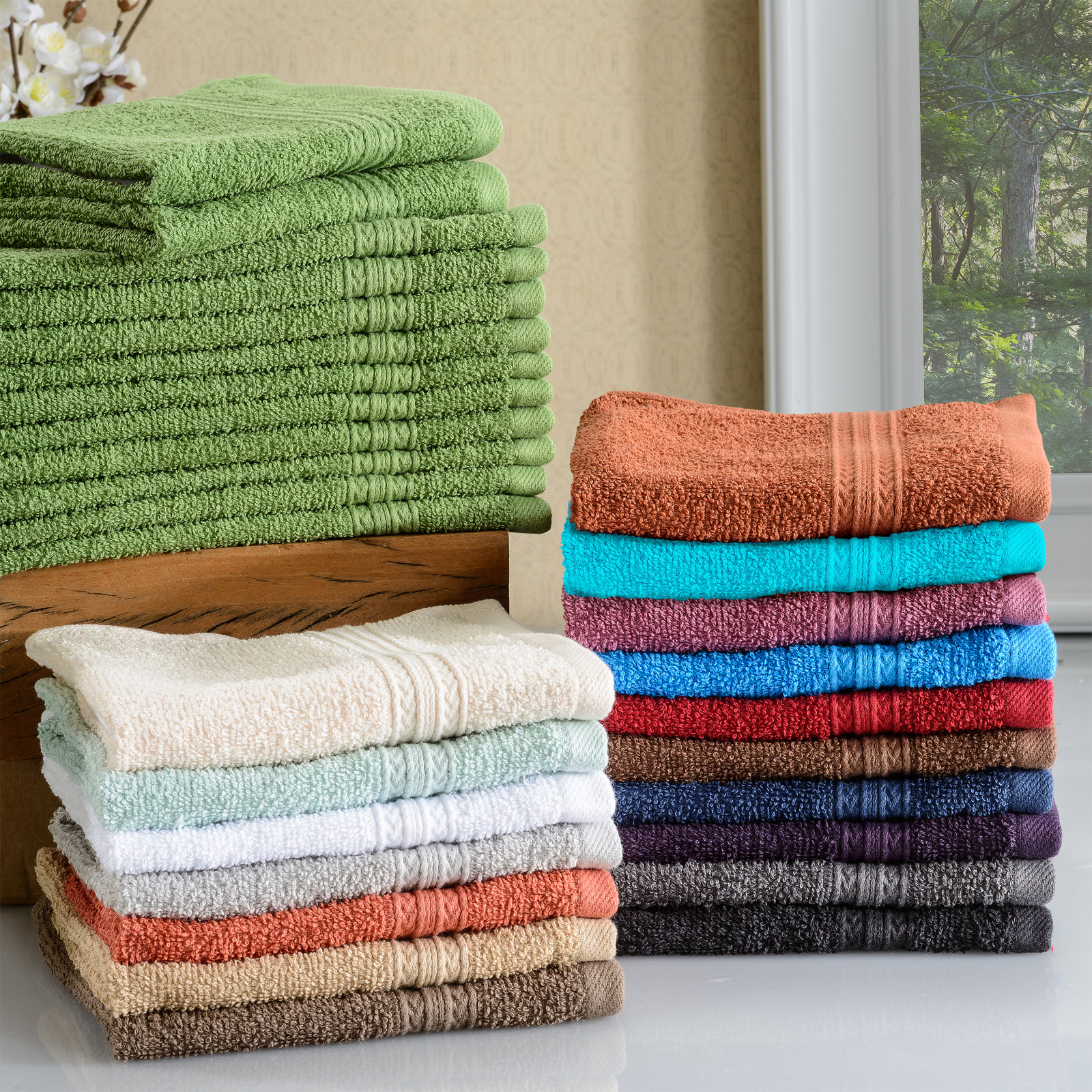 Simba Eco-Friendly Sustainable Cotton Washcloth Towel, Rosewood