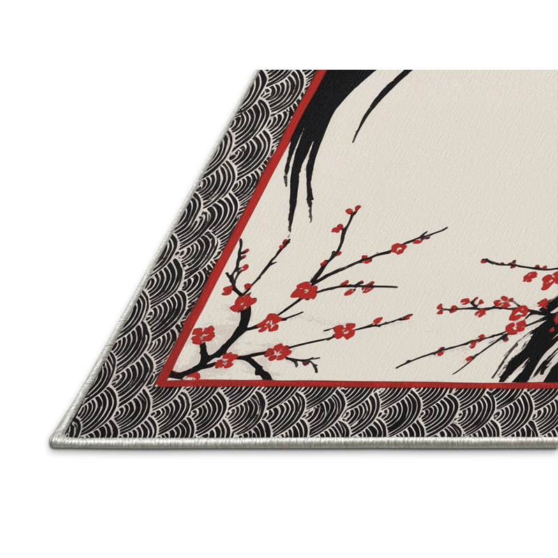 Scarlet Strokes Rug, Rectangle 4' x 6'