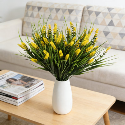 10 faisceaux de plantes artificielles, de fausses fleurs de lavande d'extérieur, de plantes de verdure en plastique résistantes aux rayons UV pour le jardin