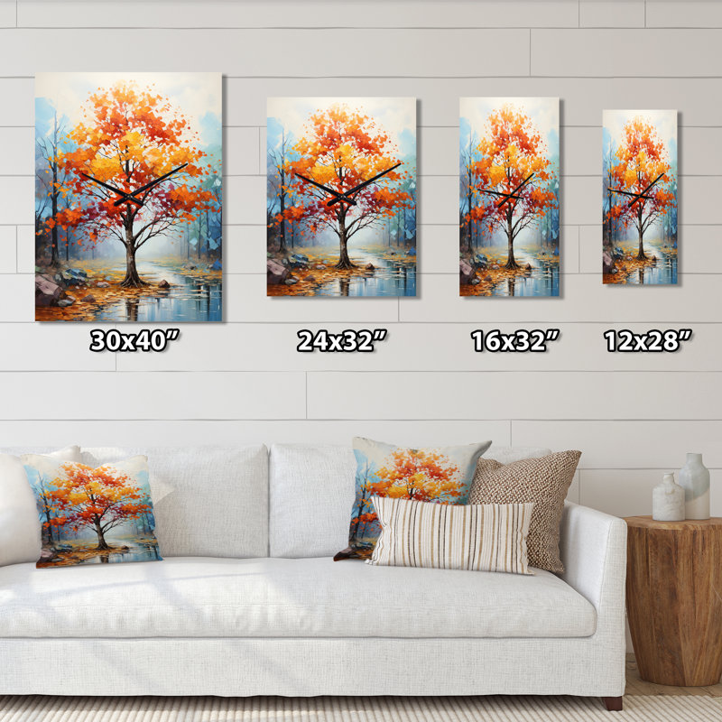 Alive Colours Maple Trees I - Tree Maple Modern Wall Clock, Medium