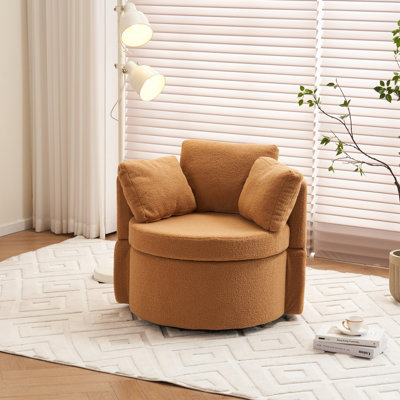 Chaise pivotante et de rangement avec coussin de dossier pour le salon