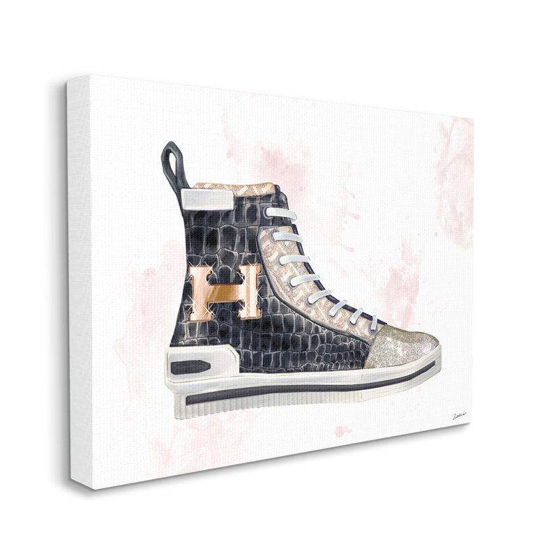 Glam Snake Embossed Sneaker Illustration, mode avant - impression, H 24 po x l 30 po, Toile tendue