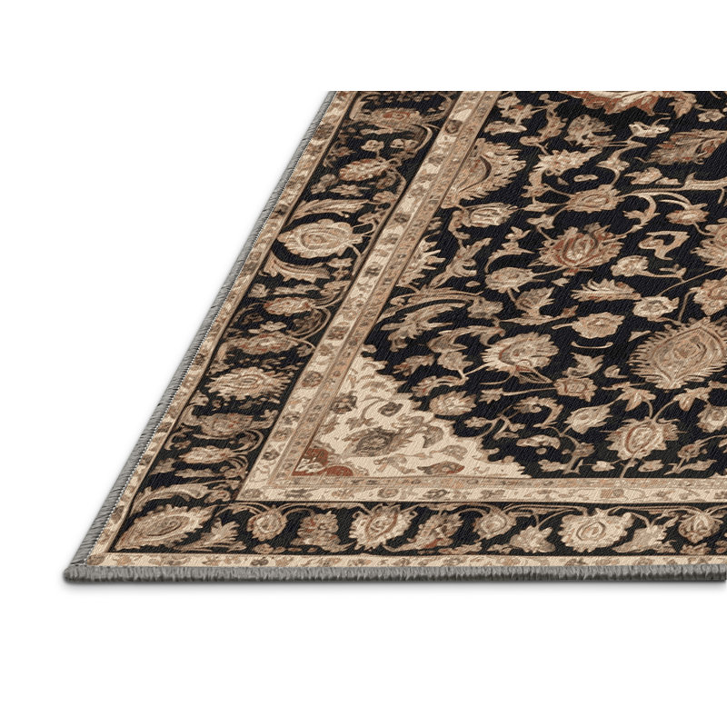 Machine Washable Persian Gray Area Rug, Rectangle 7' x 10'