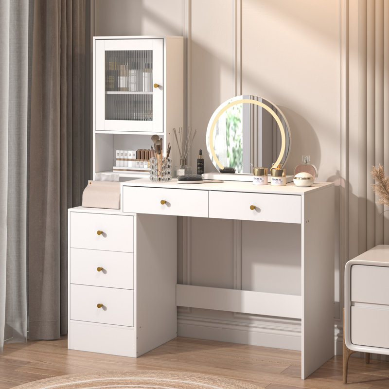 Bureau de meuble-lavabo ajustable avec miroir