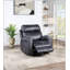 Fauteuil inclinable manuel en microfibre gris Hirah avec fonction porte-gobelet