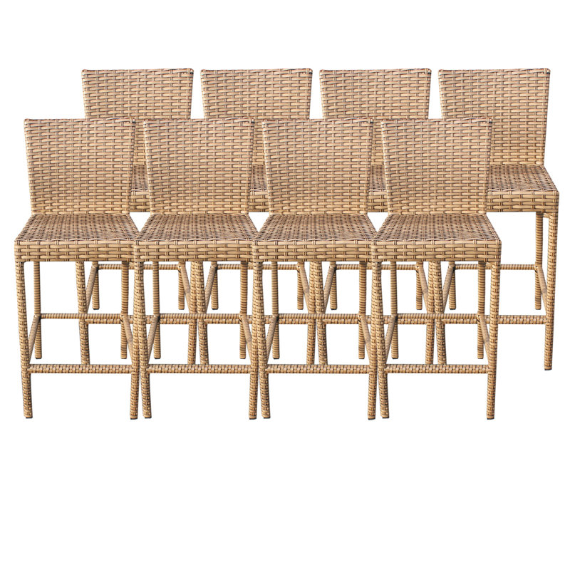 High-Density Polyethylene (HDPE) Wicker Outdoor Stool