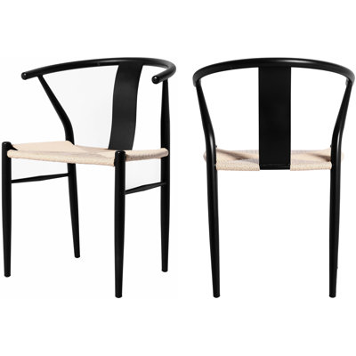 Beck Beige Hand Woven Rope Dining Chair, Set Of 2 by Corrigan Studio