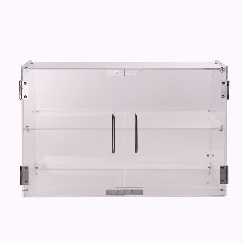 Présentoir à pâtisserie, présentoir de boulangerie de comptoir commercial à 2 niveaux, présentoir en acrylique avec accès par la porte arrière et tablettes amovibles, garde-gâteau frais pour beignets bagels, 22 po x 14 po x 14 po