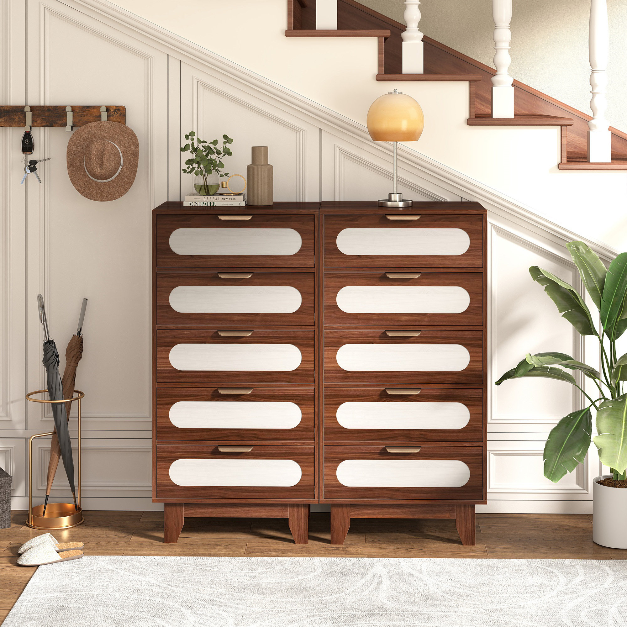 Walnut dresser set top