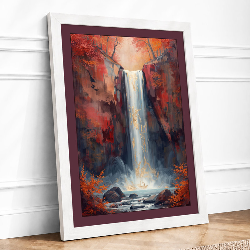 Canyon Cascade Rustic - Framed Print, A1 - 84.1 x 59.4 cm, White