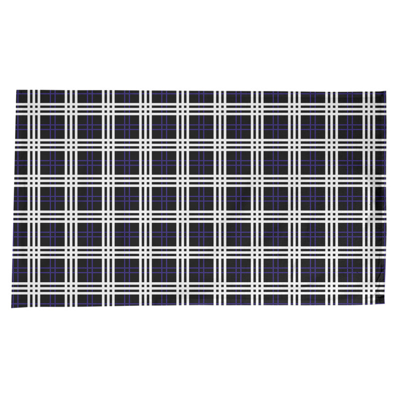 Nappe en mélange de coton à carreaux, Noir / mauve / blanc