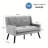 47.24" Wide Tufted Back 2-Seater Accent Chair With High-Density Foam Cushion Premium Linen/Suede Loveseat Sofa For Small Spaces-1798925491