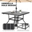 Ensemble repas d'extérieur 5 pièces, finition fer, noir-1686030882