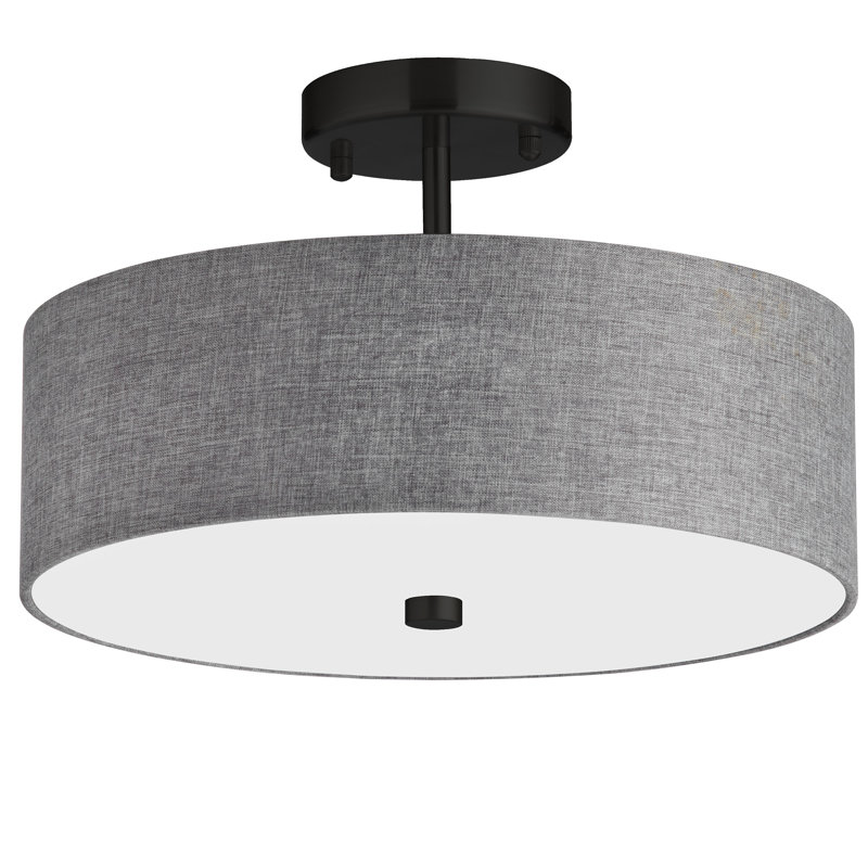 Plafonnier semi-encastré 60 W Bal devant, gris
