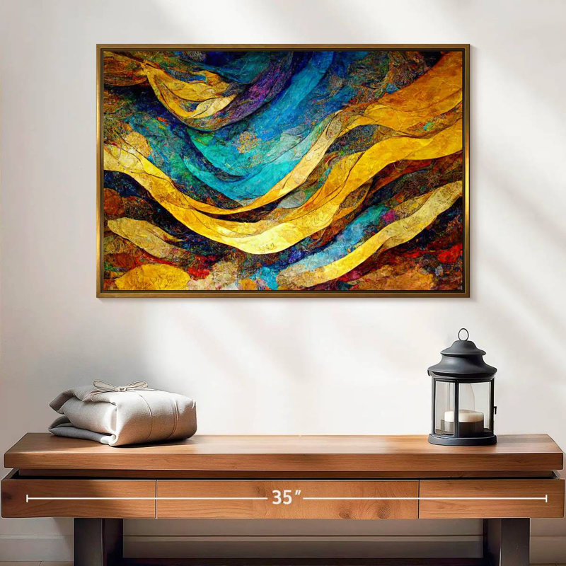 Dunes du désert Leota, 25 po x 17 po, Cadre flottant doré