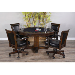 Henry Decor 53" 8 - Player Reversible Poker Table With Chairs (Set of 5)